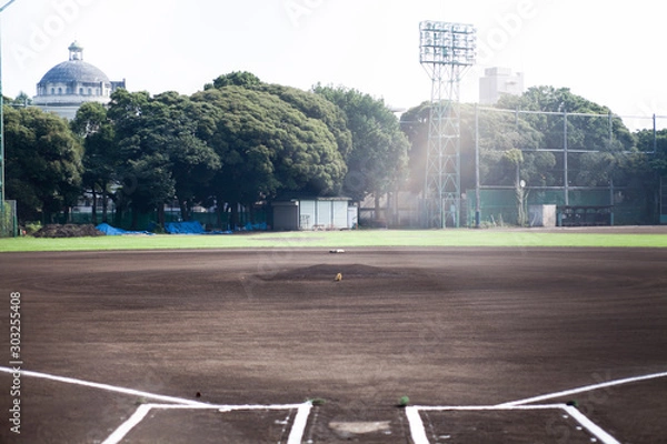 Obraz 無人の野球場