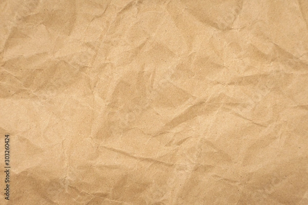 Obraz Crumpled brown paper texture vintage background.