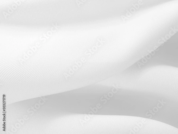 Fototapeta White clothes background abstract with soft waves.