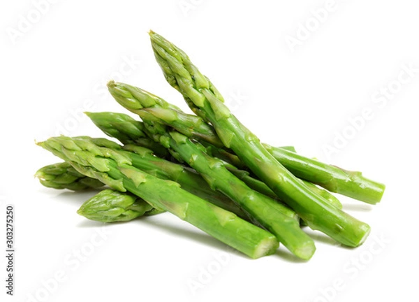 Obraz Effective Boiled asparagus on white background