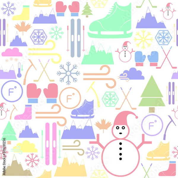 Fototapeta ice skate seamless pattern background icon.