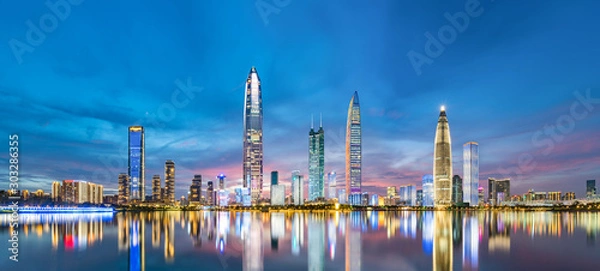 Obraz Shenzhen city scenery night view