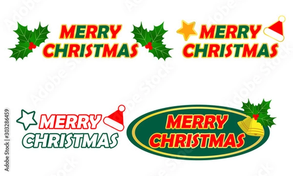 Fototapeta クリスマス　ロゴ　セット