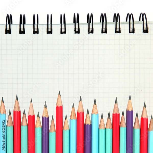 Fototapeta graph ring binding paper with pencil