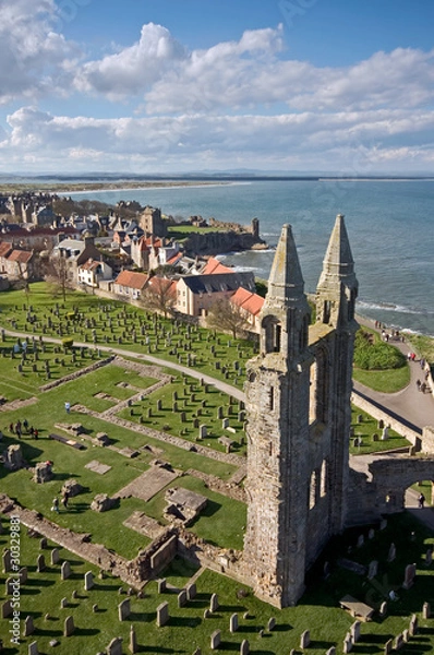 Fototapeta St Andrews cathedral east gable from St Rules tower