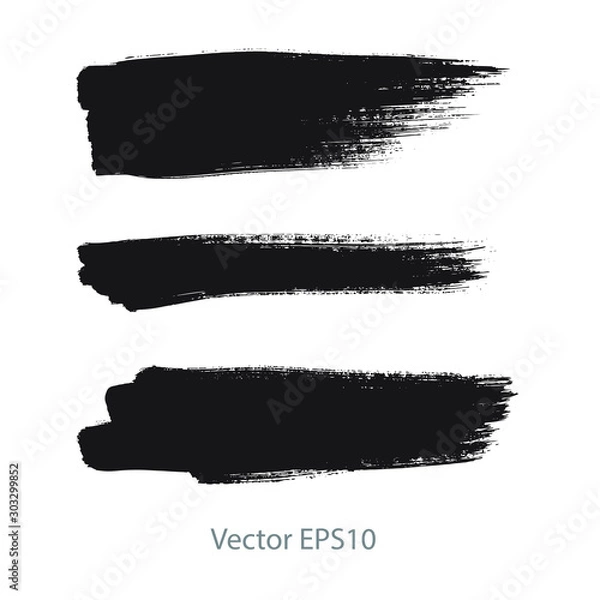 Obraz black brush stroke stripes	