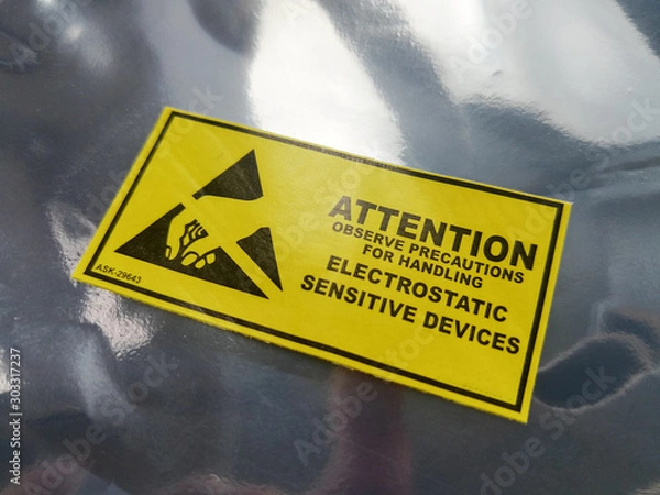 Fototapeta ESD marking label for electrostatic sensitive devices