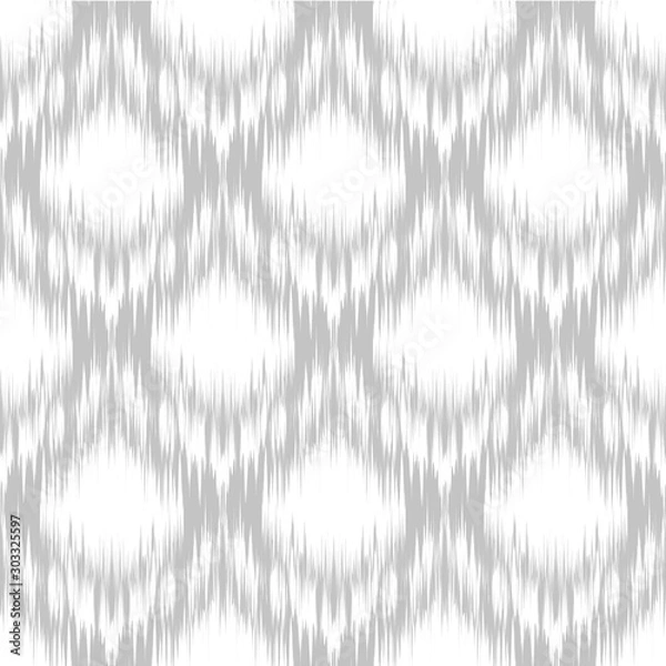 Fototapeta Ikat  seamless monochrome geometric pattern. Abstract background texture.