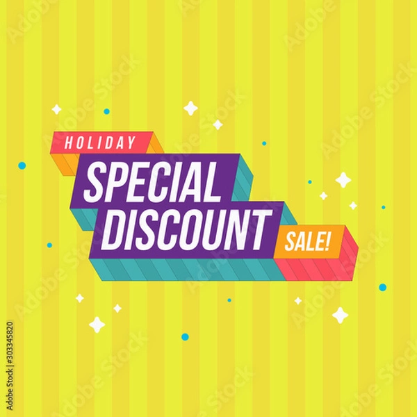 Obraz Holiday Special Discount for Business Yellow Template - Vector