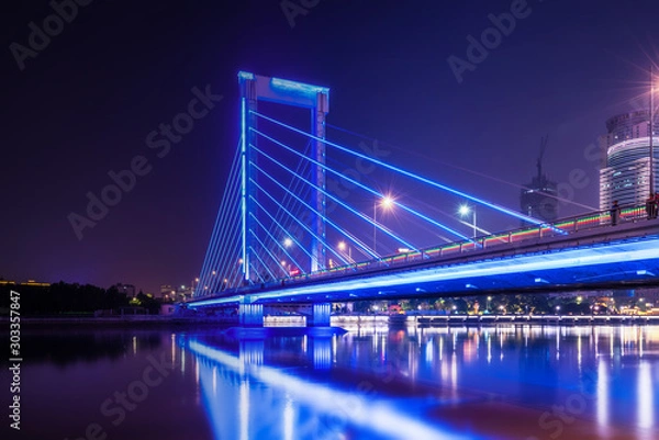 Fototapeta Ningbo city architecture landscape night view