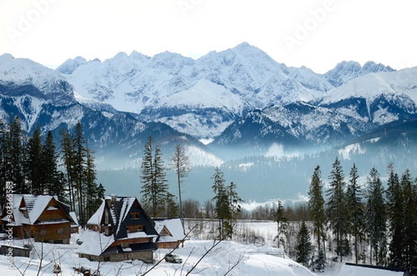 Obraz Zakopane - Głodówka - widok na Tatry, zima