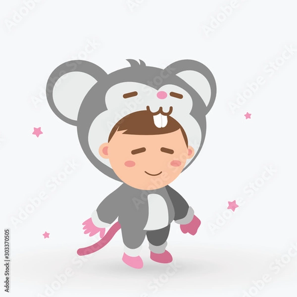 Obraz Cute Baby Rat Character Vector - Stand