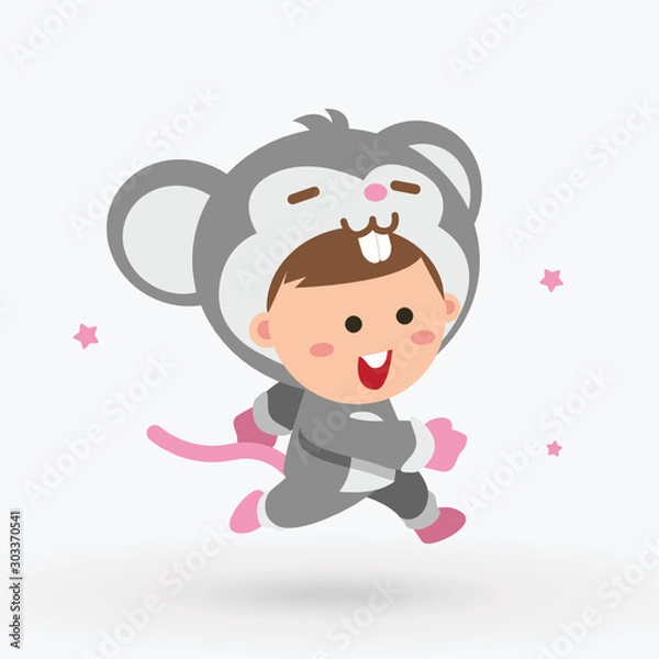 Obraz Cute Baby Rat Character Vector - Run
