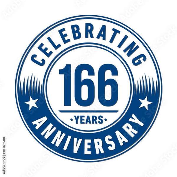 Fototapeta 166 years anniversary celebration logo template. Vector and illustration.
