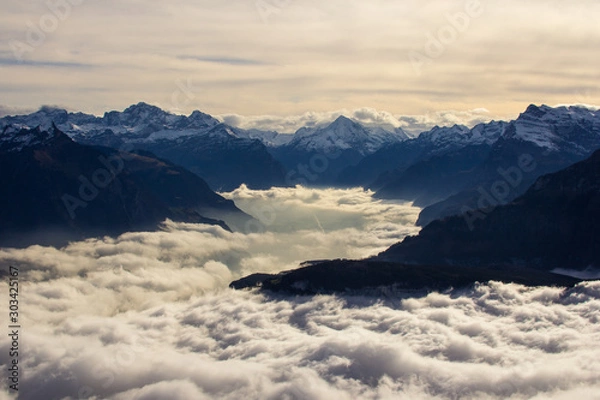 Fototapeta mountains and clouds
