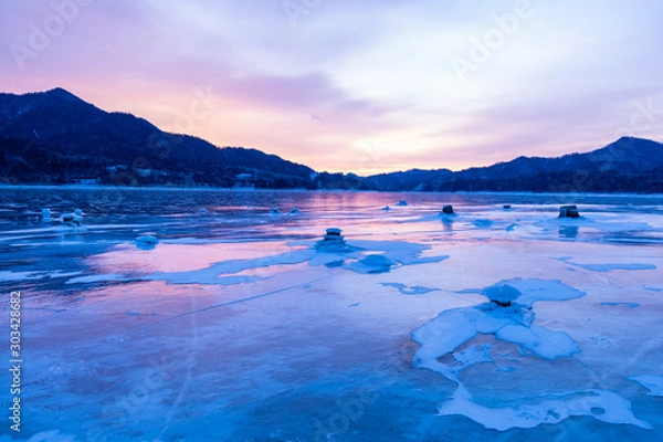 Obraz 冬の糠平湖