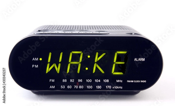 Obraz Radiobudzik ze słowem WAKE