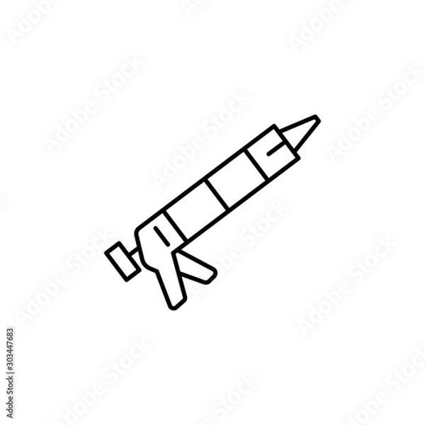 Fototapeta Caulk gun tool icon. Simple line, outline vector of construction tools icons for ui and ux, website or mobile application