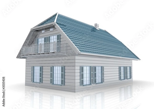 Fototapeta landhaus mit balkon