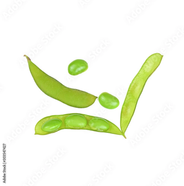 Fototapeta edamame beans isolated on white background
