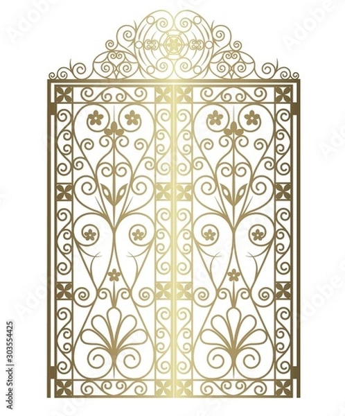 Fototapeta golden forged gate
