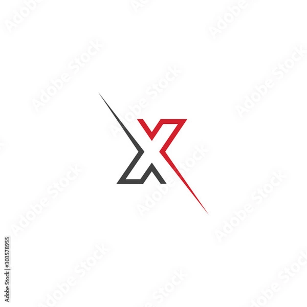 Obraz X Letter Logo Template vector icon