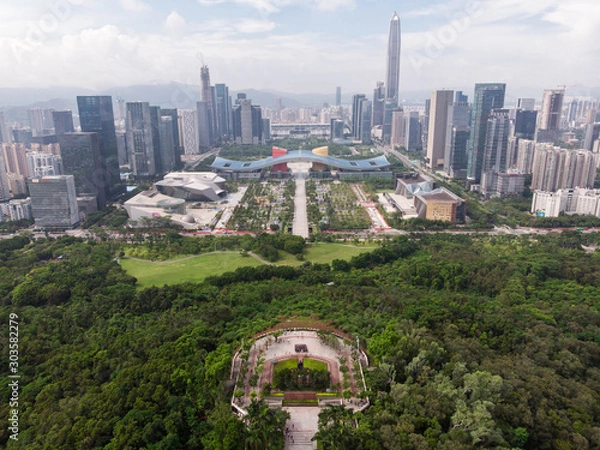 Fototapeta Lianhuashan Park view deck in Shenzhen, China