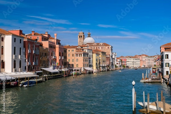 Fototapeta ベネチア 大運河と街並み スカルツィ橋から