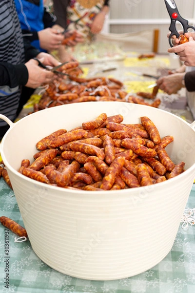 Obraz Preparando chorizos