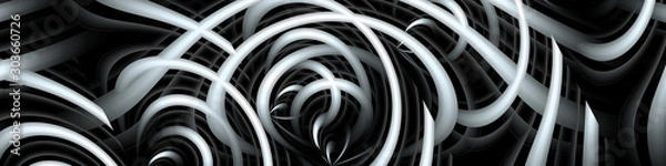 Obraz Digital art, panoramic abstract 3D objects, Germany