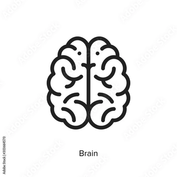 Obraz Brain icon vector data illustration on white background