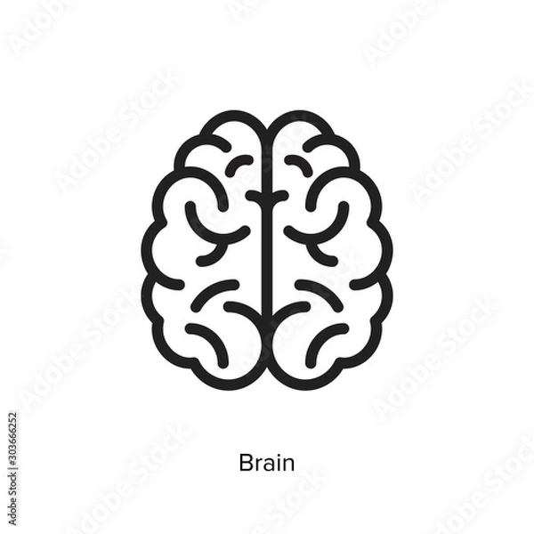 Obraz Brain icon vector chip illustration on white background