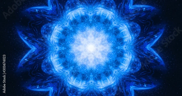 Obraz Ornamental vintage mosaic art flower. Abstract esoteric cosmic mandala. The budding lotus flower.