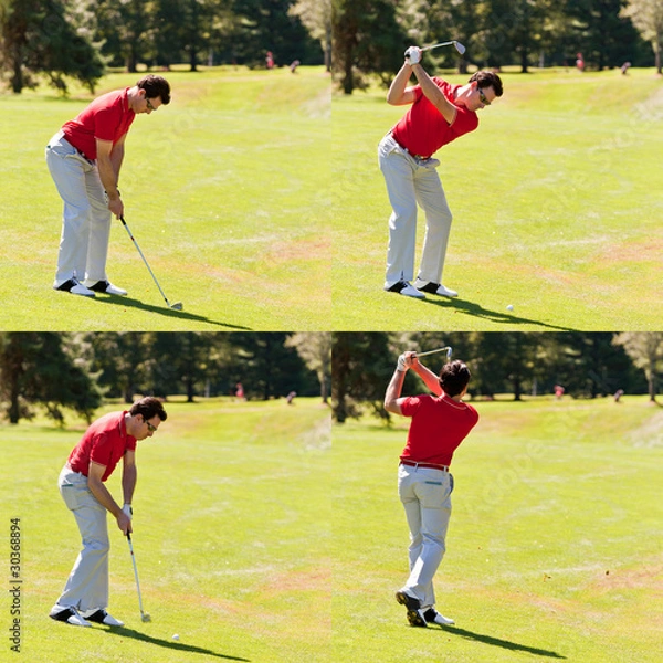 Fototapeta Golfer swing sequence