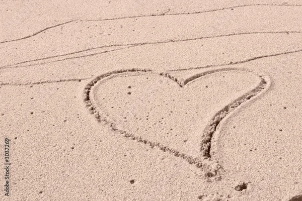 Obraz coeur dans le sable