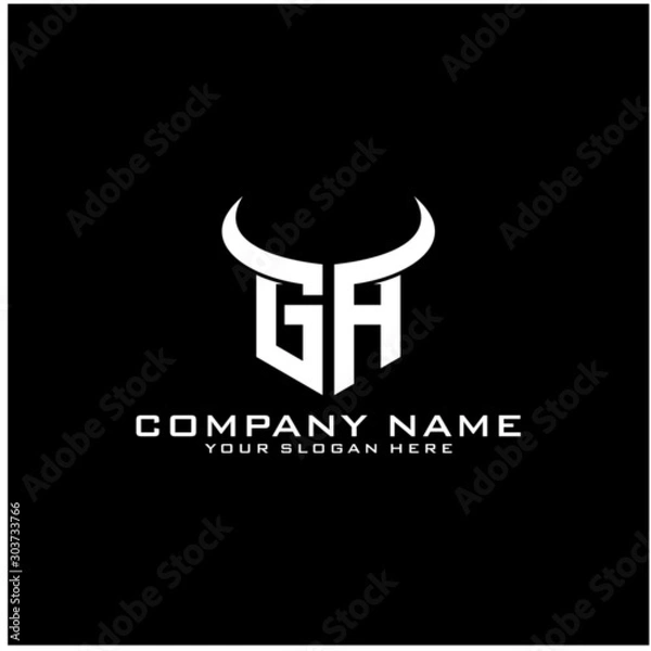 Fototapeta Letter GA logo icon design template elements