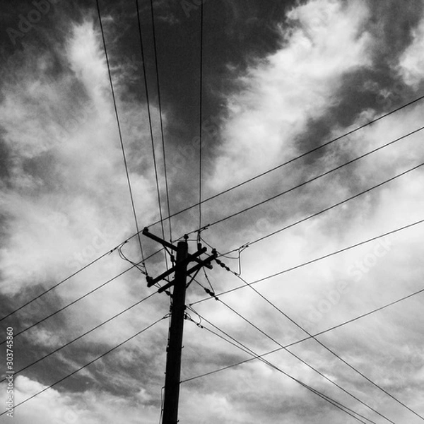 Fototapeta Utility Pole and Wire