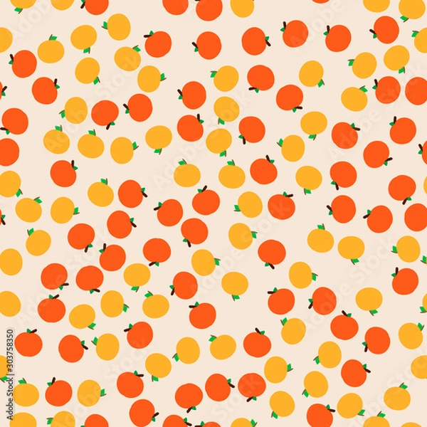 Fototapeta Fresh and fragrant oranges and apples in assortment