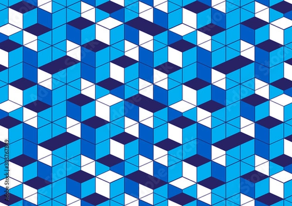 Obraz geometric pattern blue white background with box line for text message vector