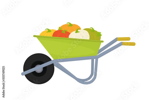 Fototapeta wheelbarrow with tools