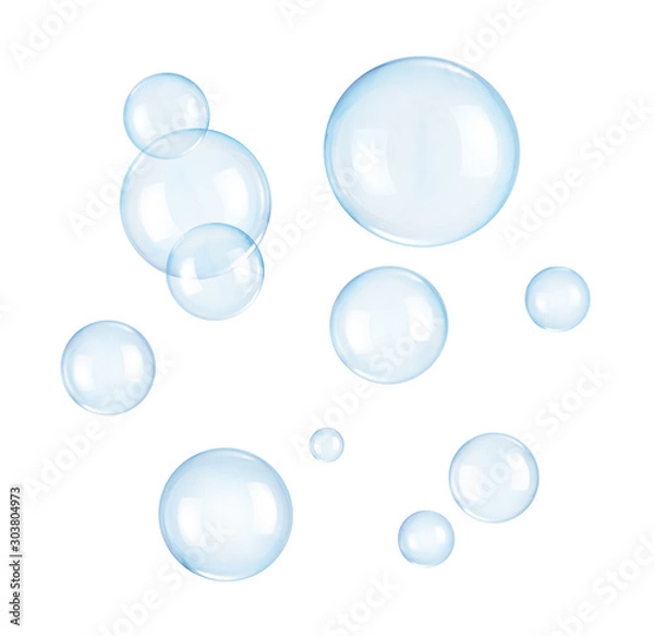 Fototapeta Soap bubbles on a white background