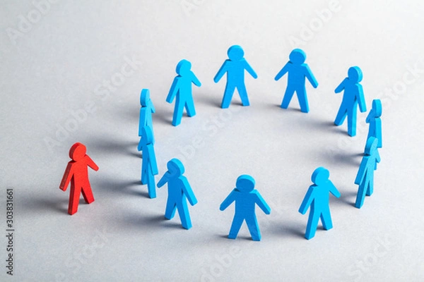 Obraz Wrong staffing. Discrimination in a business team.