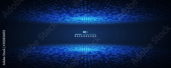 Obraz Futurystyczny koło streszczenie niebieski półtonów wektor eps10