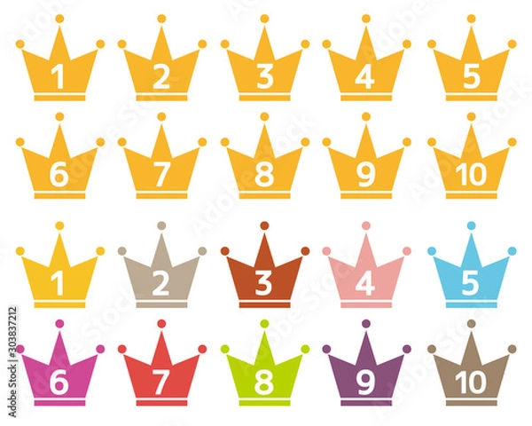 Fototapeta 王冠　 アイコン　セット　冠　クラウン　ベクター