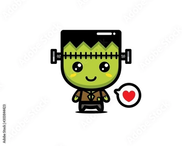 Fototapeta cute frankenstein vector cartoon design