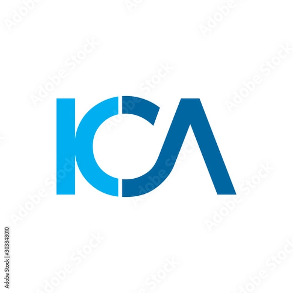 Fototapeta ICA Initials Logo
