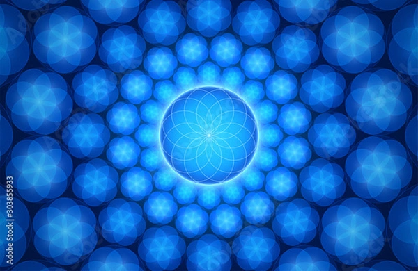 Fototapeta Sacred geometry, flower of life mandala background.