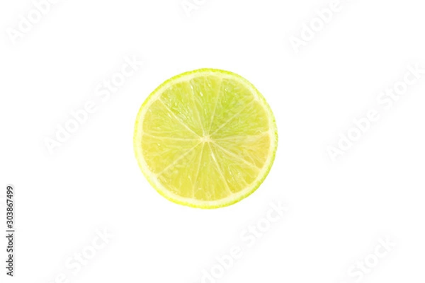 Fototapeta Half of lime isolated on white background. Juicy fruits