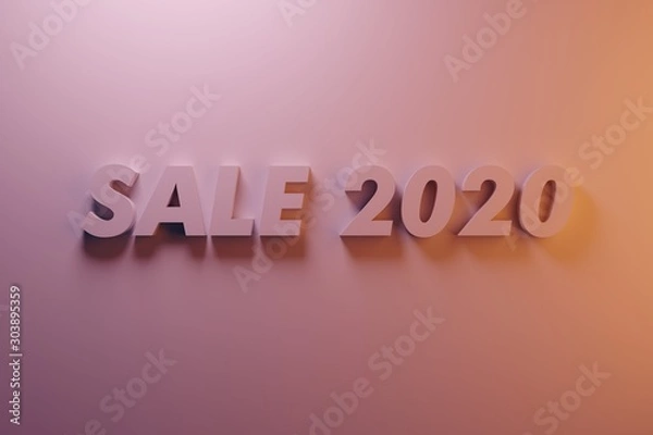 Fototapeta Word Sale 2020 Color lighting 3d render