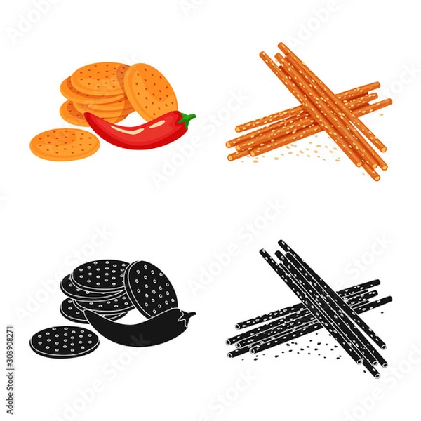 Fototapeta Vector design of taste and seasonin icon. Collection of taste and organic vector icon for stock.